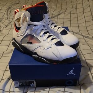 Kids White and Blue Sneakers